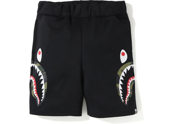 BAPE SHORTS DOUBLE KNIT SIDE SHARK "BLACK"