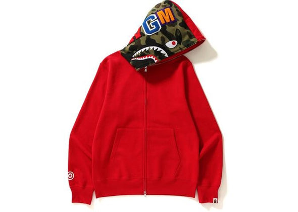 BAPE SHARK FACE HOODIE "BLACK/RED"