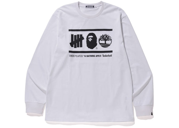 BAPE X UNDEFEATED LONG SLEEVE ''WHITE''