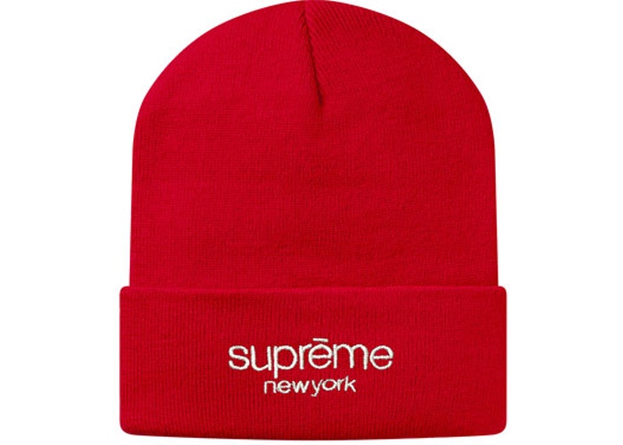 SUPREME CLASSIC LOGO BEANIE 'RED'