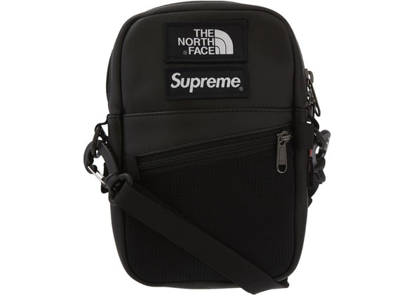 SUPREME x TNF LEATHER SHOULDER BAG "BLACK"