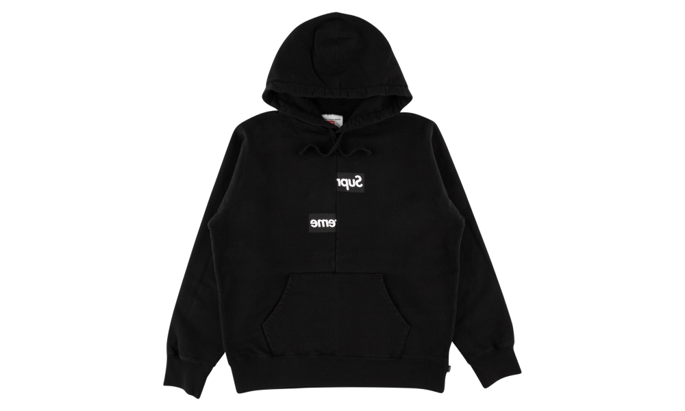Supreme x Comme des Garçons Black Terry Knit Split Logo Hoodie L